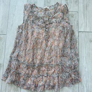 Antro Free People Style Silky Floral Top Small